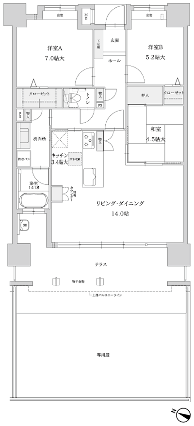 Floor: 3LDK, occupied area: 78.11 sq m, Price: 25.7 million yen
