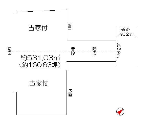 Compartment figure. Land price 39,800,000 yen, Land area 531.03 sq m