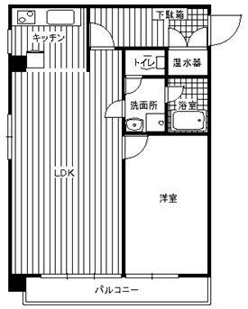 Floor plan. 1LDK, Price 12.8 million yen, Occupied area 56.45 sq m , Balcony area 5.73 sq m