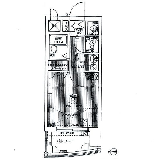 Floor plan. 1K, Price 4.5 million yen, Footprint 18.9 sq m , Balcony area 4.18 sq m