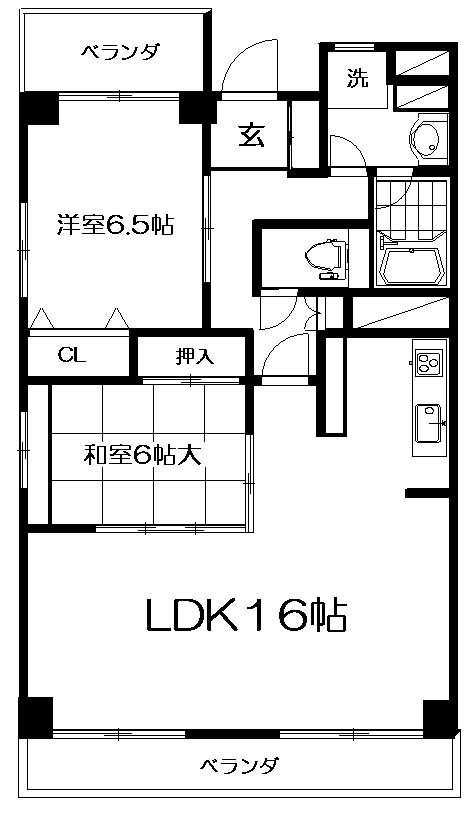 Floor plan. 2LDK, Price 10.5 million yen, Occupied area 72.28 sq m , Balcony area 12.11 sq m