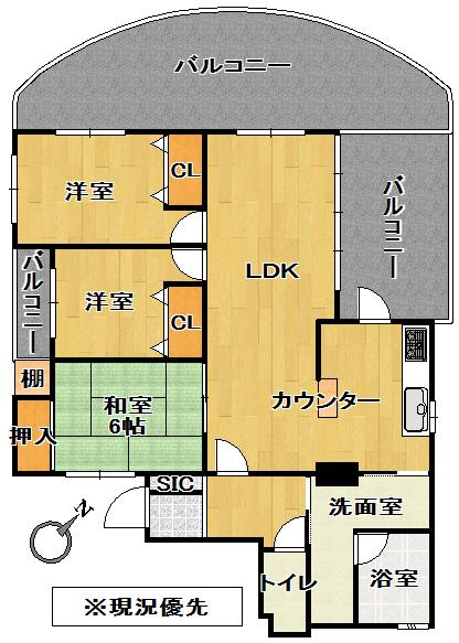 Floor plan. 3LDK, Price 36,800,000 yen, Occupied area 74.11 sq m , Balcony area 24 sq m built after five years! Shiny beauty House ☆ 2013 December Cross, tatami, Sliding door re-covered settled! 74 square meters more than the corner room!
