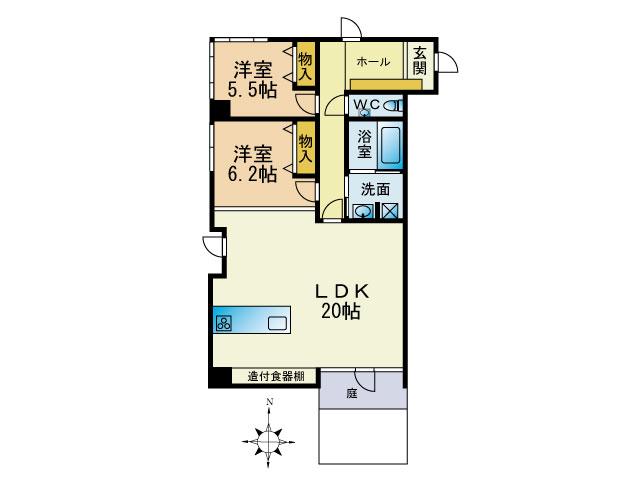 Floor plan. 2LDK, Price 27,900,000 yen, Occupied area 73.71 sq m Pets Allowed. Home security ALSOK individual contract Allowed (fee required).