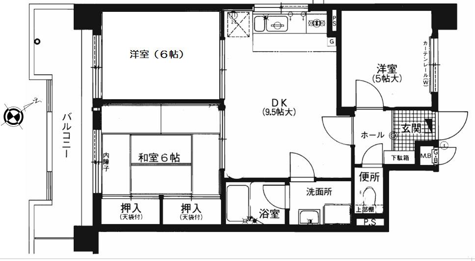 Floor plan. 3DK, Price 9.8 million yen, Occupied area 54.88 sq m , Balcony area 10.06 sq m 3DK