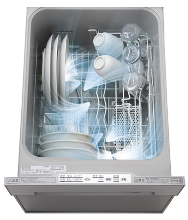 Kitchen.  [Dishwasher] The exhaust gas temperature by the 50 ℃ or less, Reduce the exhaust odor. To soften the caked dirt and steam, Also flushed with 72 ℃ high-temperature washing water there sterilization effect. (Same specifications)