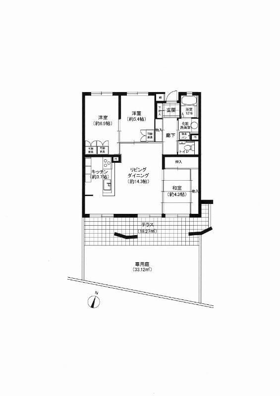 Floor plan. 3LDK, Price 14.5 million yen, Occupied area 78.03 sq m
