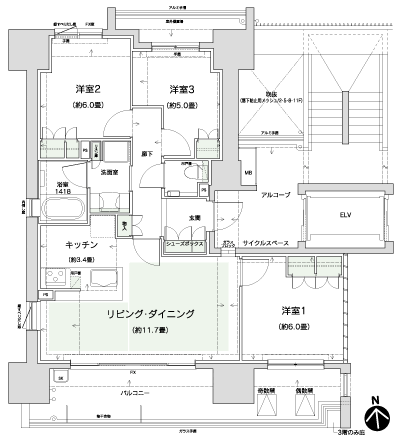 Floor: 3LDK, occupied area: 70.64 sq m, Price: 36,780,000 yen