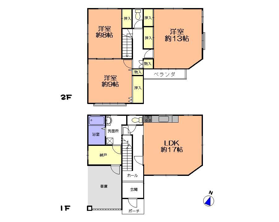 Floor plan. 29,800,000 yen, 3LDK, Land area 132.88 sq m , Building area 138.32 sq m