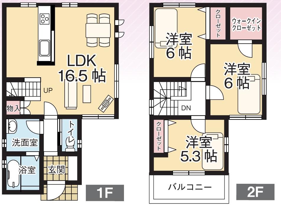 Compartment view + building plan example. Building plan example, Land price 20,568,000 yen, Land area 88.5 sq m , Building price 11,411,000 yen, Building area 81.97 sq m   ☆ Compartment Figure ・ Reference example plan ☆  3-story is good, etc., It will be built in your favorite of the floor plan! ! 