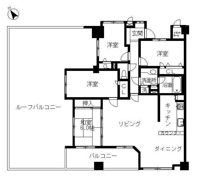Floor plan. 4LDK, Price 34,800,000 yen, Footprint 113.49 sq m , Balcony area 13.57 sq m