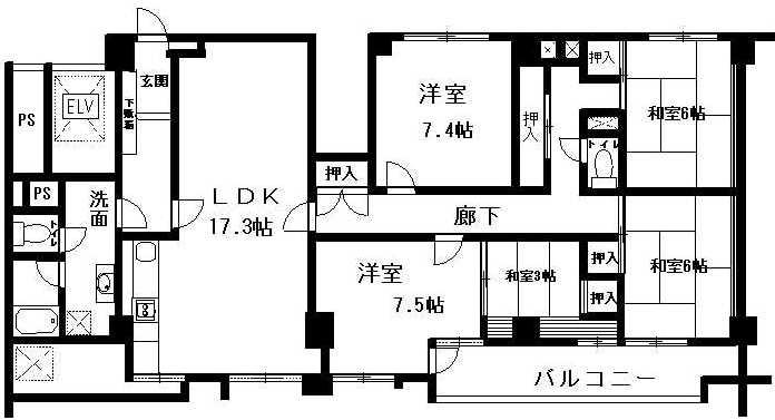 Floor plan. 5LDK, Price 23,900,000 yen, Footprint 120.32 sq m , Balcony area 21 sq m