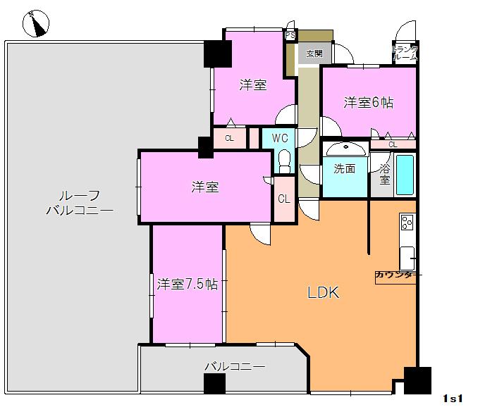 Floor plan. 4LDK, Price 34,800,000 yen, Footprint 113.49 sq m , Balcony area 13.57 sq m Mato drawings.