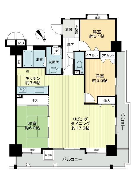 Floor plan. 3LDK, Price 29.5 million yen, Occupied area 81.73 sq m , Balcony area 23.32 sq m