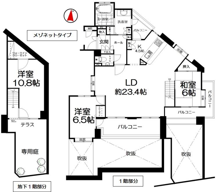 Floor plan. 3LDK, Price 46 million yen, Footprint 115.63 sq m , Balcony area 13.76 sq m