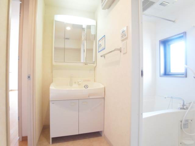 Washroom. Shampoo dresser with vanity dressing room