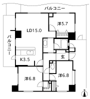 Floor: 3LDK, occupied area: 80.38 sq m, price: 37 million yen
