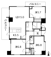 Floor: 3LDK, occupied area: 80.38 sq m, Price: 34.5 million yen