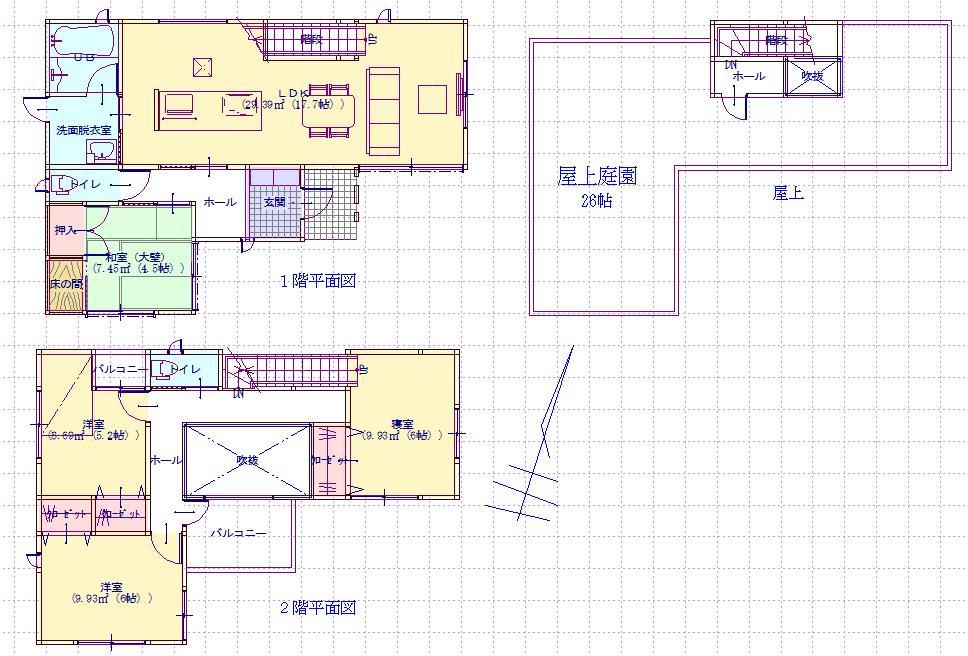 Floor plan. 27.3 million yen, 4LDK, Land area 123.59 sq m , Building area 104.18 sq m 2730 yen, 4LDK, Land area 123.59 sq m  Building area 104.18 sq m  Storage capacity ・ Design that put the ease of use in the field of view also features.