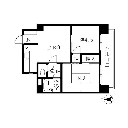 Floor plan. 2DK, Price 4.4 million yen, Occupied area 36.99 sq m , Balcony area 5.78 sq m