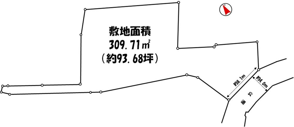 Compartment figure. Land price 22.5 million yen, Land area 309.71 sq m