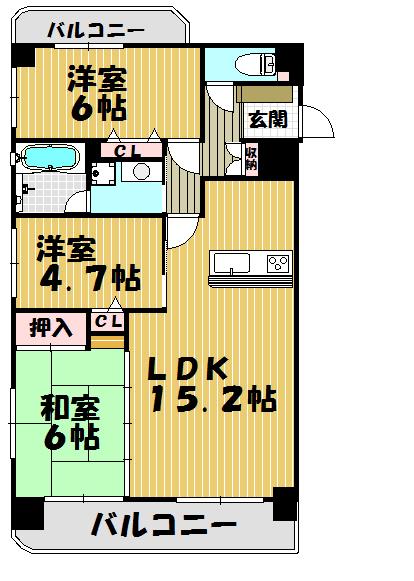 Floor plan. 3LDK, Price 13,900,000 yen, Footprint 69.8 sq m , Balcony area 13.18 sq m site (December 2013) Shooting