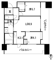 Floor: 2LDK, occupied area: 53.42 sq m, Price: 17,900,000 yen ~ 21,400,000 yen