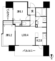 Floor: 2LDK, occupied area: 54.49 sq m, Price: 18.2 million yen ~ 21,400,000 yen