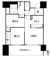 Floor: 2LDK, the area occupied: 53.4 sq m, Price: 17.6 million yen ~ 21.1 million yen