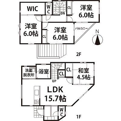 Floor plan. 24,900,000 yen, 4LDK, Land area 122.2 sq m , Building area 94.46 sq m