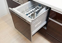Kitchen.  [Dishwasher] It can reduce the daily housework burden, We offer a built-in type of smart Dishwasher.