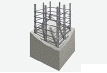 Building structure.  [Pillar] Pillars of the entire building firm is sturdy reinforced concrete, Arranged hard and thick atypical rebar in the vertical direction, And secure wound at approximately 100mm intervals rebar of hoop around it. Built-in the mold on it, Hardened by implanting concrete, Finish a pillar of robust reinforced concrete. (Conceptual diagram)
