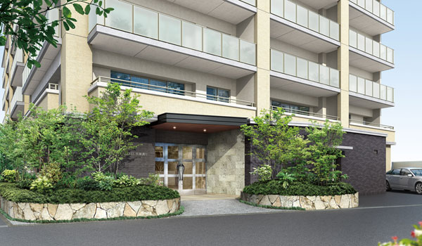 Shared facilities. Entrance approach Rendering