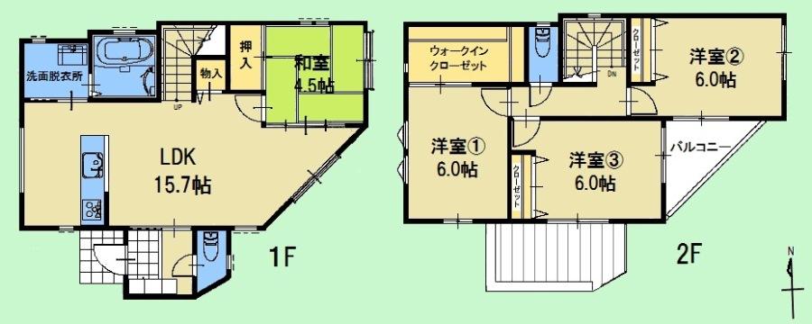 Floor plan. 24,900,000 yen, 4LDK + S (storeroom), Land area 122.2 sq m , Building area 94.46 sq m
