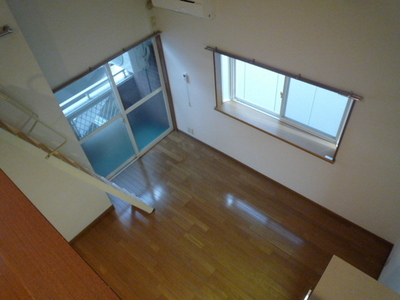 Living and room. View from loft