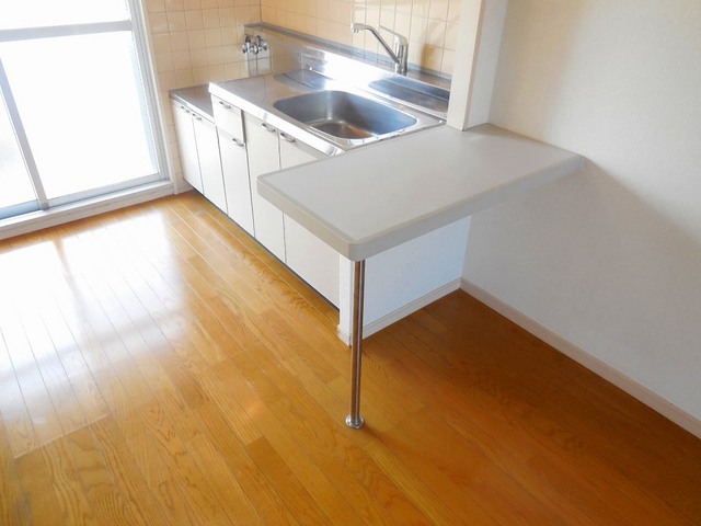 Other room space. Counter-style kitchen is convenient