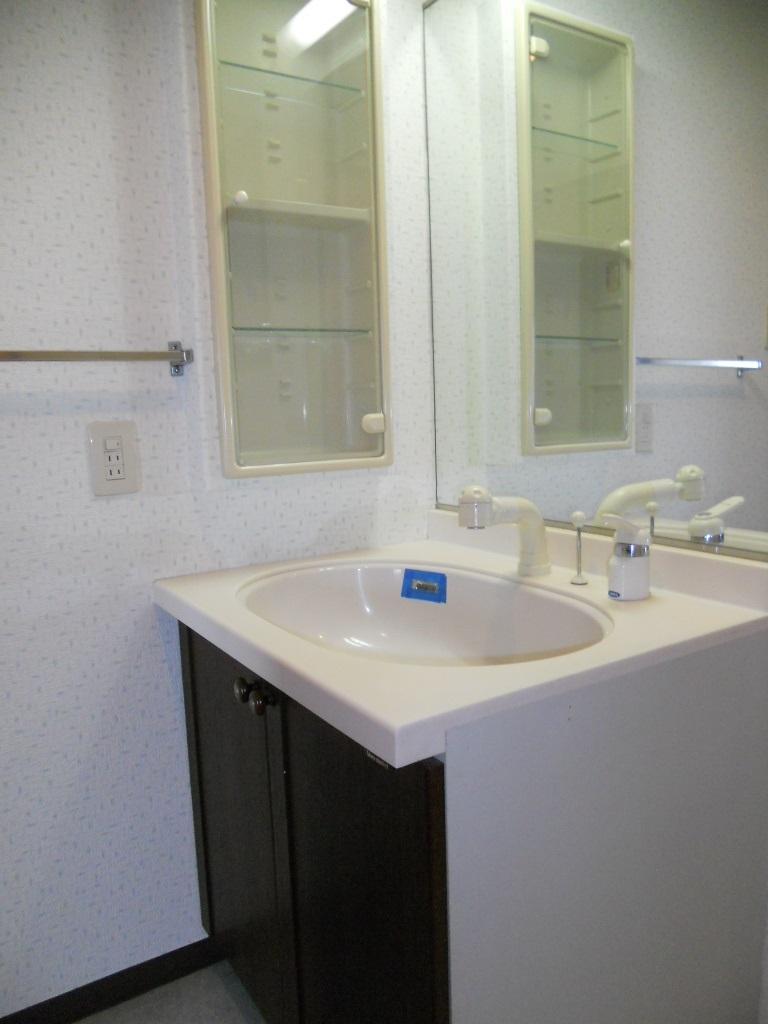 Wash basin, toilet. Shampoo with Dresser
