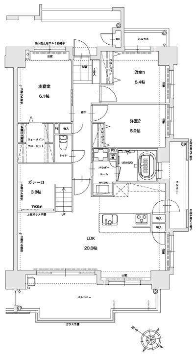 Floor: 3LDK + GALARO, occupied area: 90.64 sq m, Price: 38.2 million yen