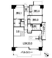 Floor: 3LDK + GALARO, occupied area: 90.64 sq m, Price: 38.2 million yen