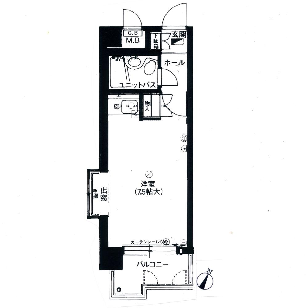 Floor plan. Price 3.3 million yen, Occupied area 20.44 sq m , Balcony area 3.31 sq m