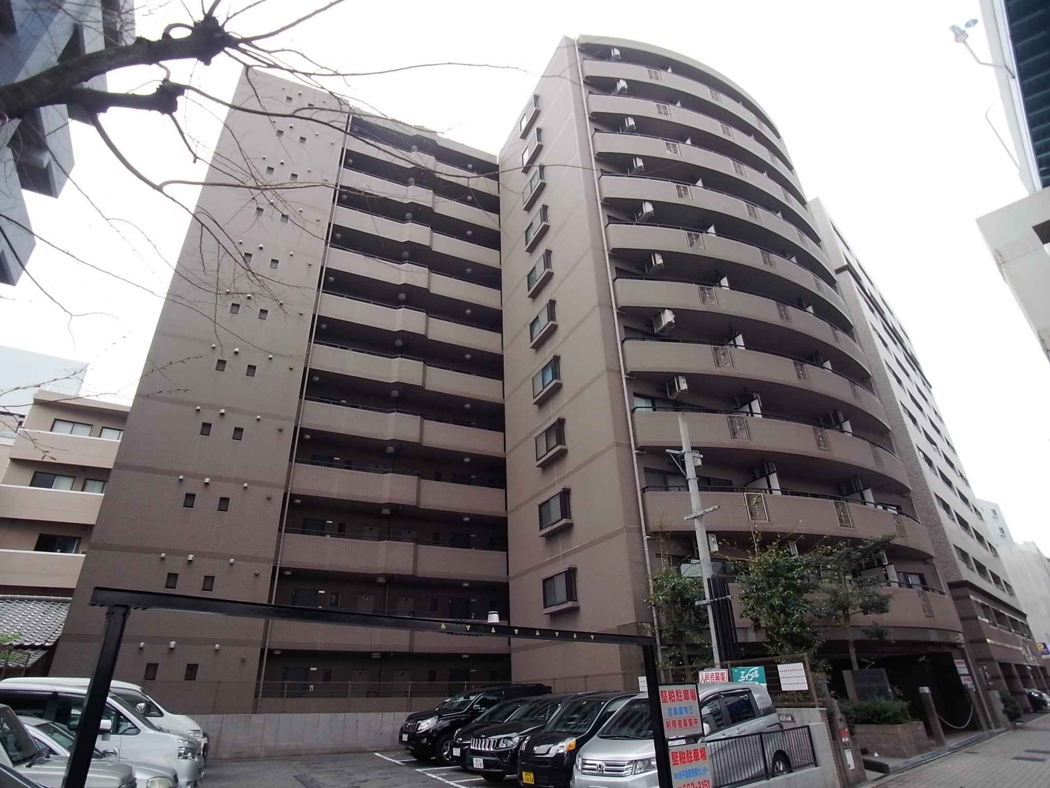 Building appearance. It is within walking distance of Hakata Station!