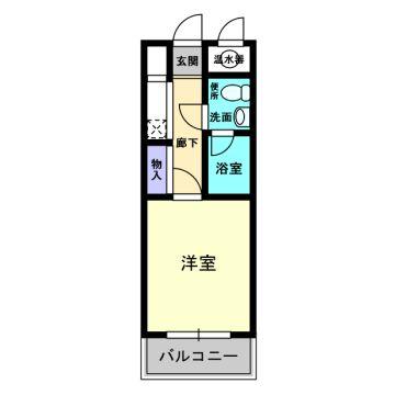 Floor plan. 1K, Price 3.5 million yen, Occupied area 21.75 sq m , Balcony area 3.19 sq m