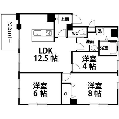 Floor plan. 3LDK, Price 11.5 million yen, Occupied area 67.21 sq m , Balcony area 5.76 sq m