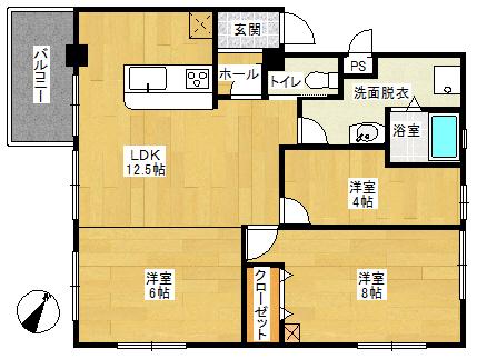 Floor plan. 3LDK, Price 9.7 million yen, Occupied area 67.21 sq m , Balcony area 5.76 sq m the entire interior renovation