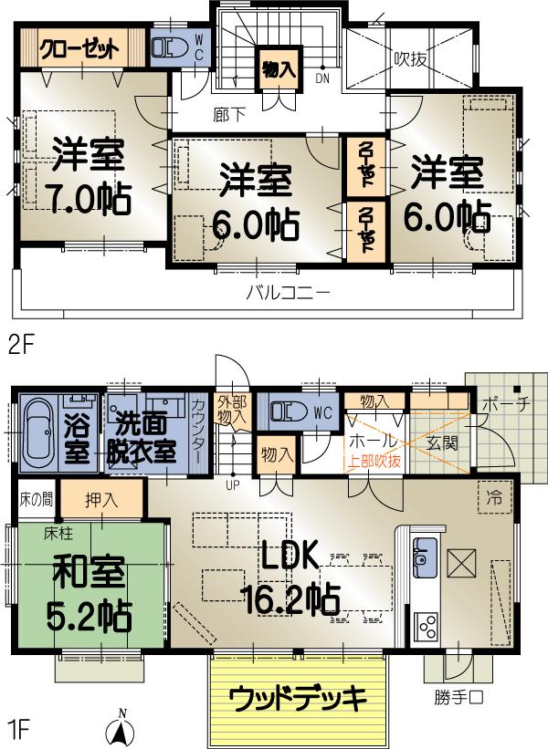 Floor plan. 27,800,000 yen, 4LDK, Land area 173.81 sq m , Building area 102.61 sq m