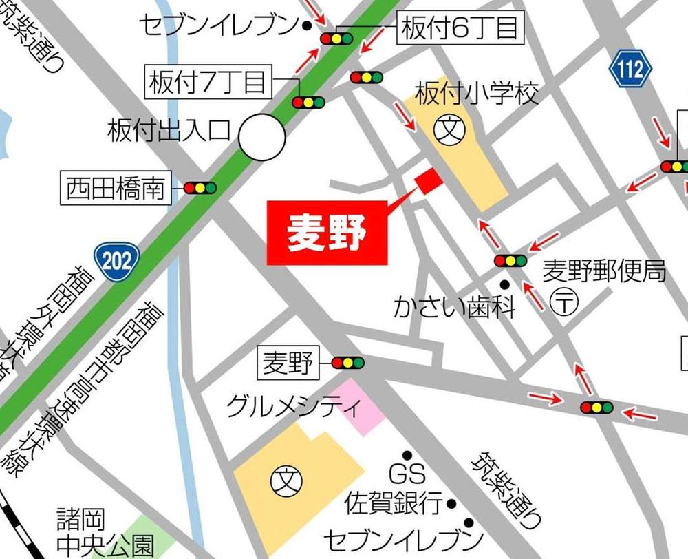 Local guide map. Car navigation system Search / Hakata-ku, Fukuoka City Mugino 1-28-10