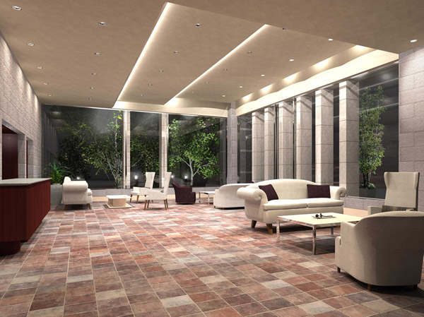Shared facilities.  [Lounge] When you exit the entrance, Bright and airy lobby lounge overlooking the green planting in crow through walls will greet. Sitting and waiting at the time of visitor, Communication among residents, And is a communication space of colorfully your enjoy sharing their own as a place soothing. (Rendering)