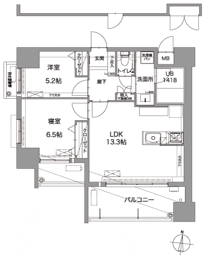 Floor: 2LDK, occupied area: 57.72 sq m, Price: 28,700,000 yen ~ 34,700,000 yen