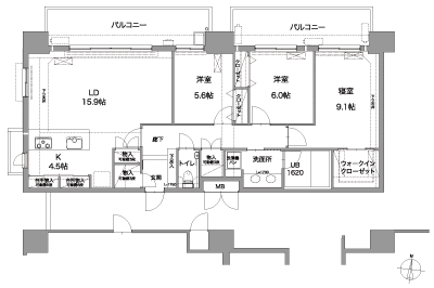 Floor: 3LDK, occupied area: 99.48 sq m, Price: 59,900,000 yen ・ 61,800,000 yen
