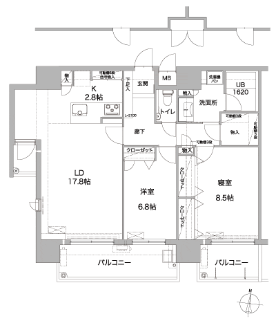 Floor: 2LDK, occupied area: 86.81 sq m, Price: 53,100,000 yen ・ 54,500,000 yen