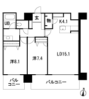 Floor: 2LDK, occupied area: 78.72 sq m, Price: 47,400,000 yen ・ 48,800,000 yen